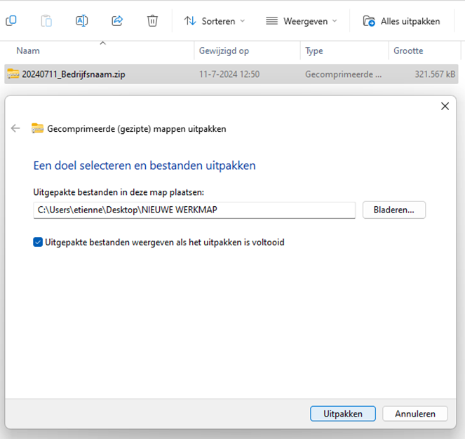 Bestand uitpakken