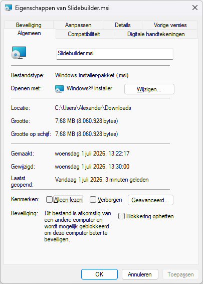 Slidebuilder - Versie bijwerken 3
