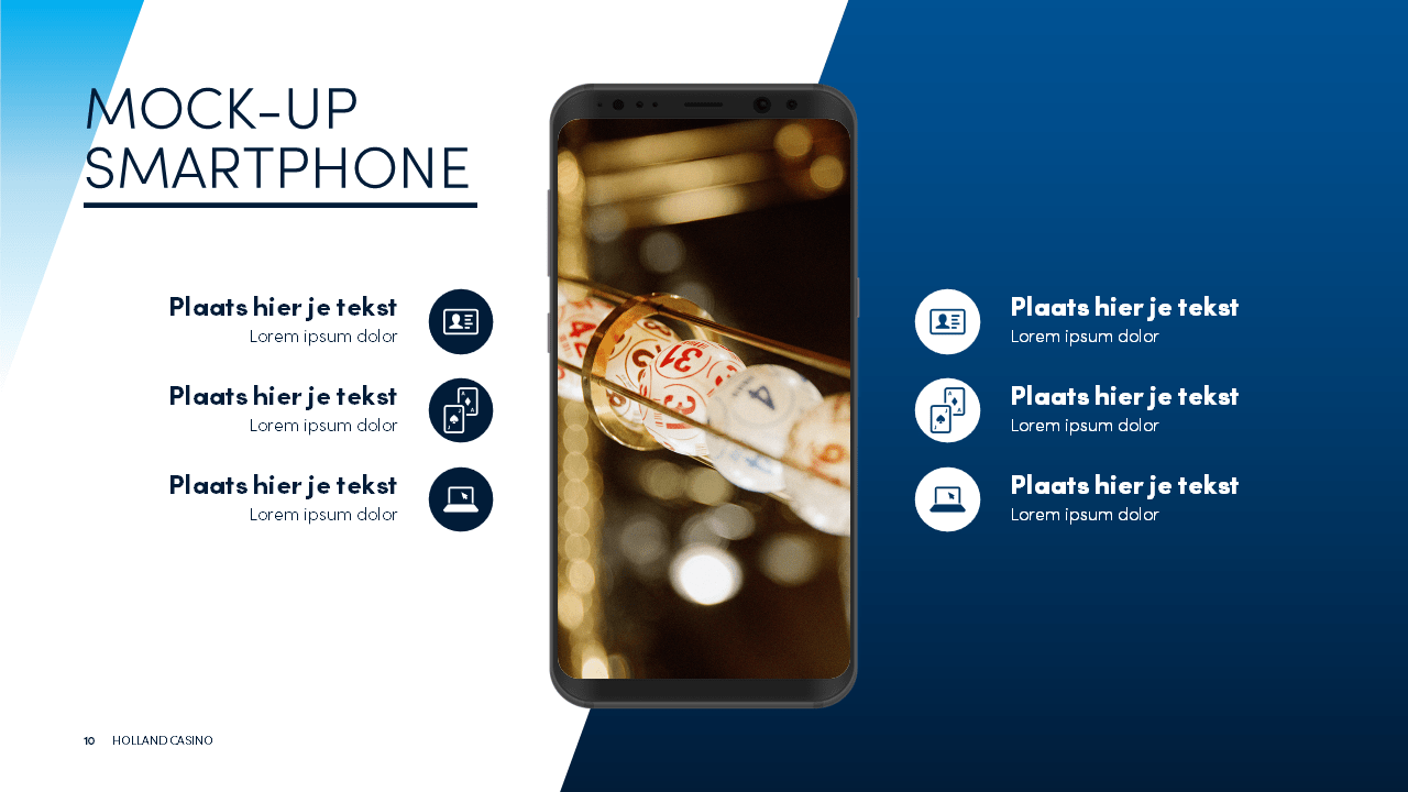 Slidebuilder Holland Casino - Mock up telefoon slide